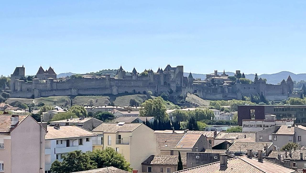 Appartement cosy avec vue imprenable sur la cité Carcassonne Esterno foto